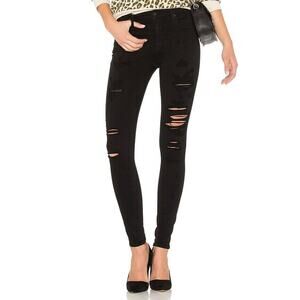 AGolde Jeans Skinny Black Distressed Stretch High Rise Capsule Sophie